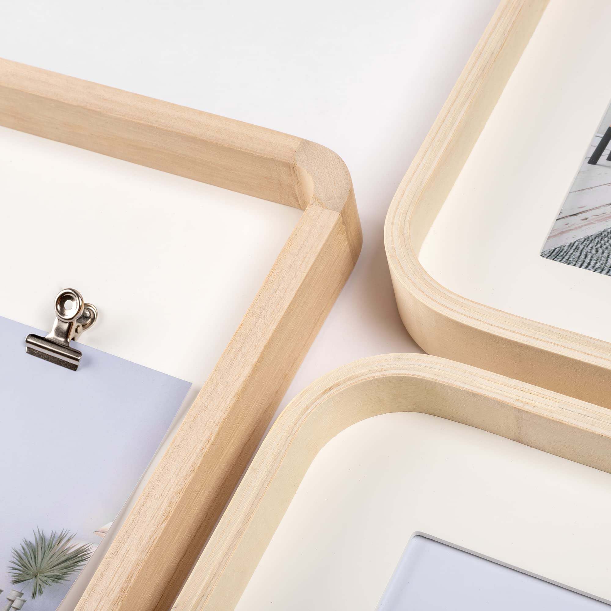 walther design Marco de fotos natural de 10 x 15 cm con passepartout de madera, Urban Nature SK015H