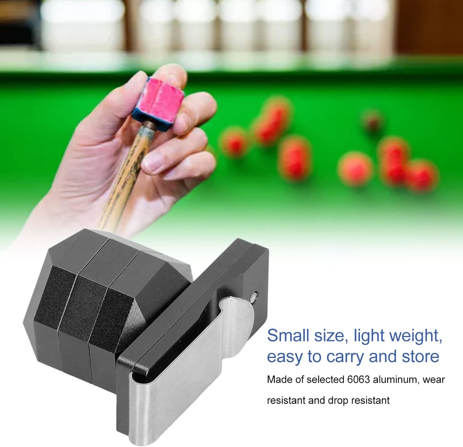 DAUERHAFT Aluminum Cue Chalk Holder Clip Octagon Universal 3 Layers Billiard Pool Cue Chalk Box Holder Billiard Accessories, Billiard Cue Chalk Box, Snooker Practical Tool Accessory(Black)