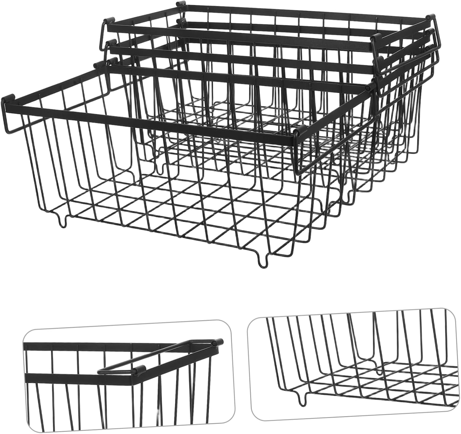 4pcs Freezer Wire Storage Baskets with Handles Durable Organizer Bins for Chest Freezers Refrigerators Pantries Efficient Food Organization and Access