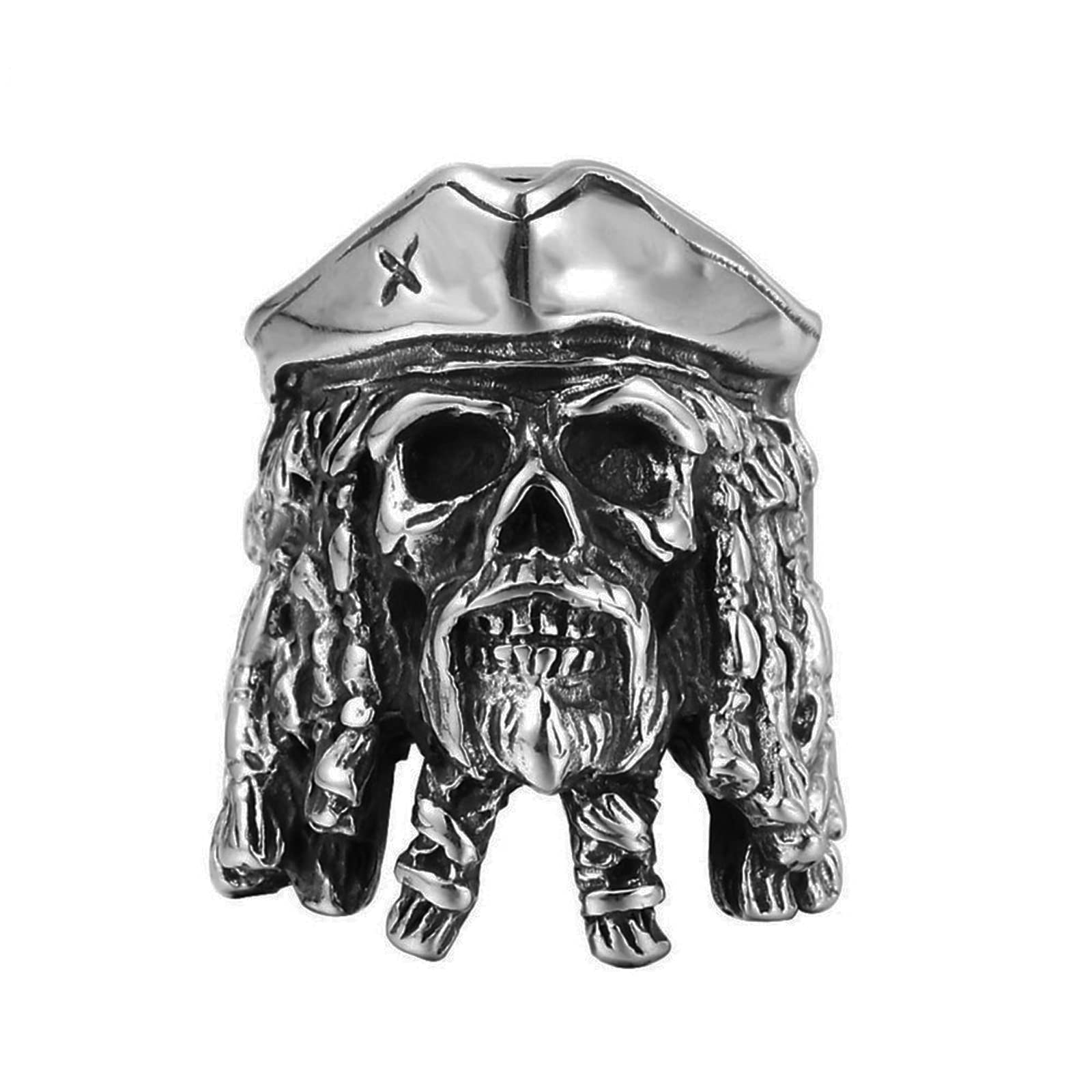 Hcma Men's R751-Captain Vintage Pirates Captain Jack Titanium Steel Rings Viking Punk Hip Hop Rock For Man Boyfriend Biker Jewelry Creativity Gift