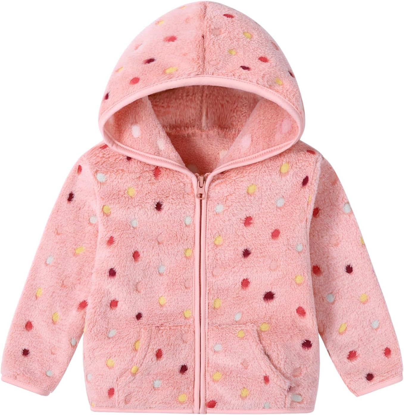 Toddler Baby Girls Fall Clothes Fleece Jackets Hooded Zip Up Cute Prints Fuzzy Coats Size 12 18 24 Months 2t 3t 4t 5t