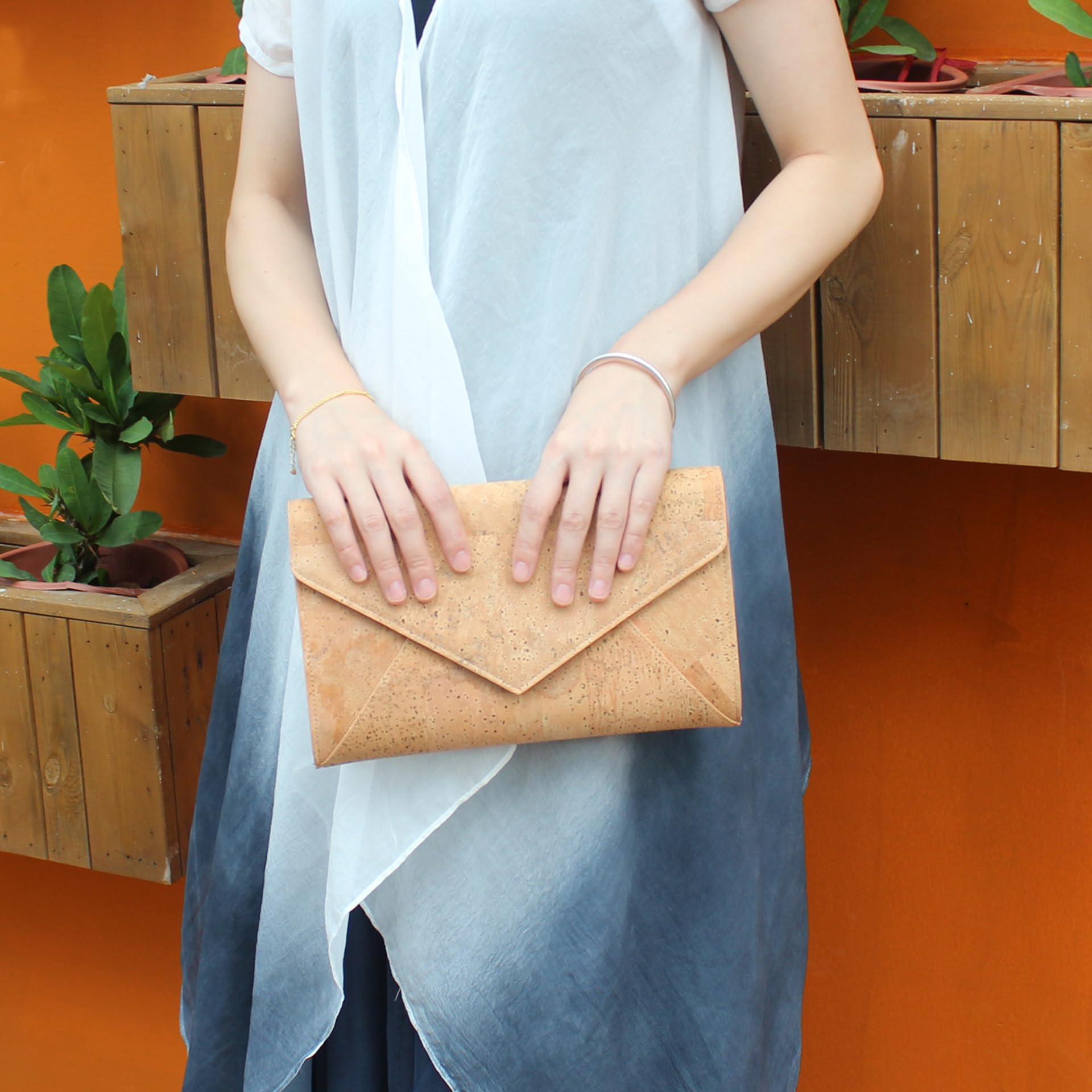 boshiho Bolso bandolera de corcho Crossbody Cuero vegano Sostenible Mujer Bolso, Color de madera-1, 26 x 16 x 3 cm