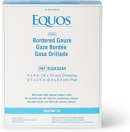 Miniatura 3 de Aderezo de isla de gasa con bordes, 25 unidades, almohadillas de gasa estériles envueltas individualmente de 4 x 4 pulgadas con almohadilla de