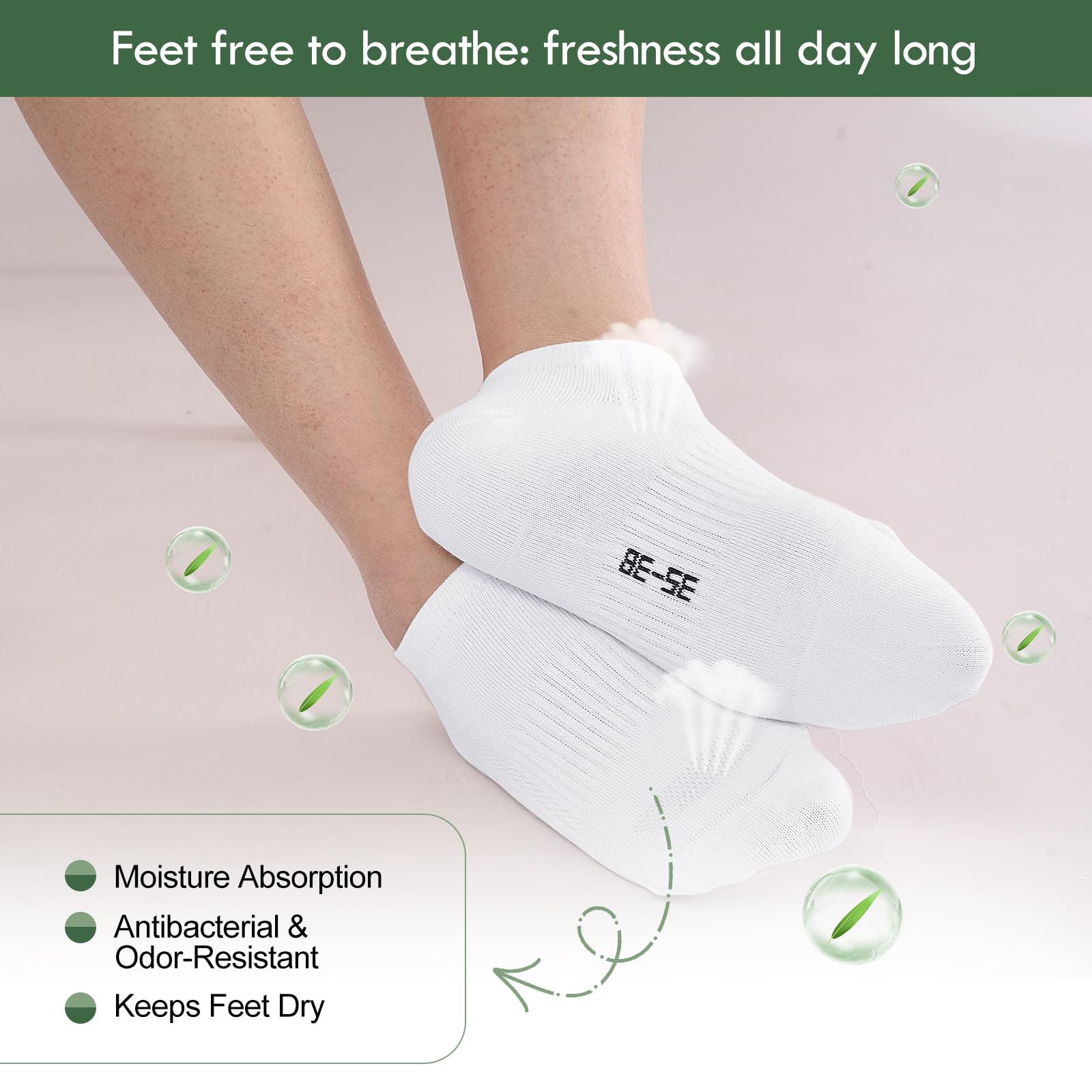 Calcetines deportivos de bambú transpirables para correr, 6 pares
