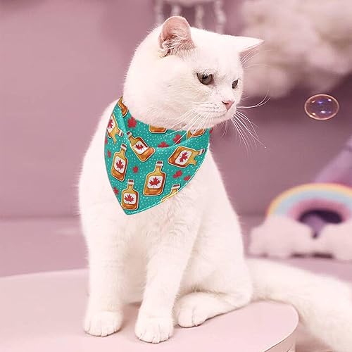 Miniatura 5 de Paquete de 2 bandanas de seda de leche para mascotas, bufanda con botón a presión, juego de baberos triangulares para cachorros grandes, perros,