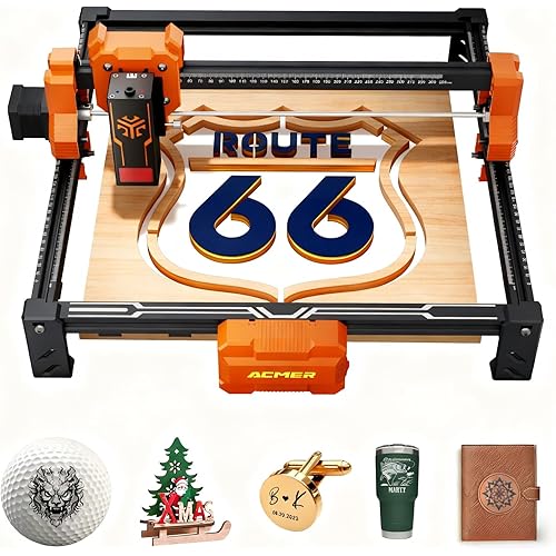 Laser Engraver, ACMER S2 12W (12,000mW) Laser Cutter Machine, 72W Output, 0.01mm Precision, 300x300mm Area, 10000mm/min Speed, for Wood, Metal, Leather, Acrylic, DIY & Education