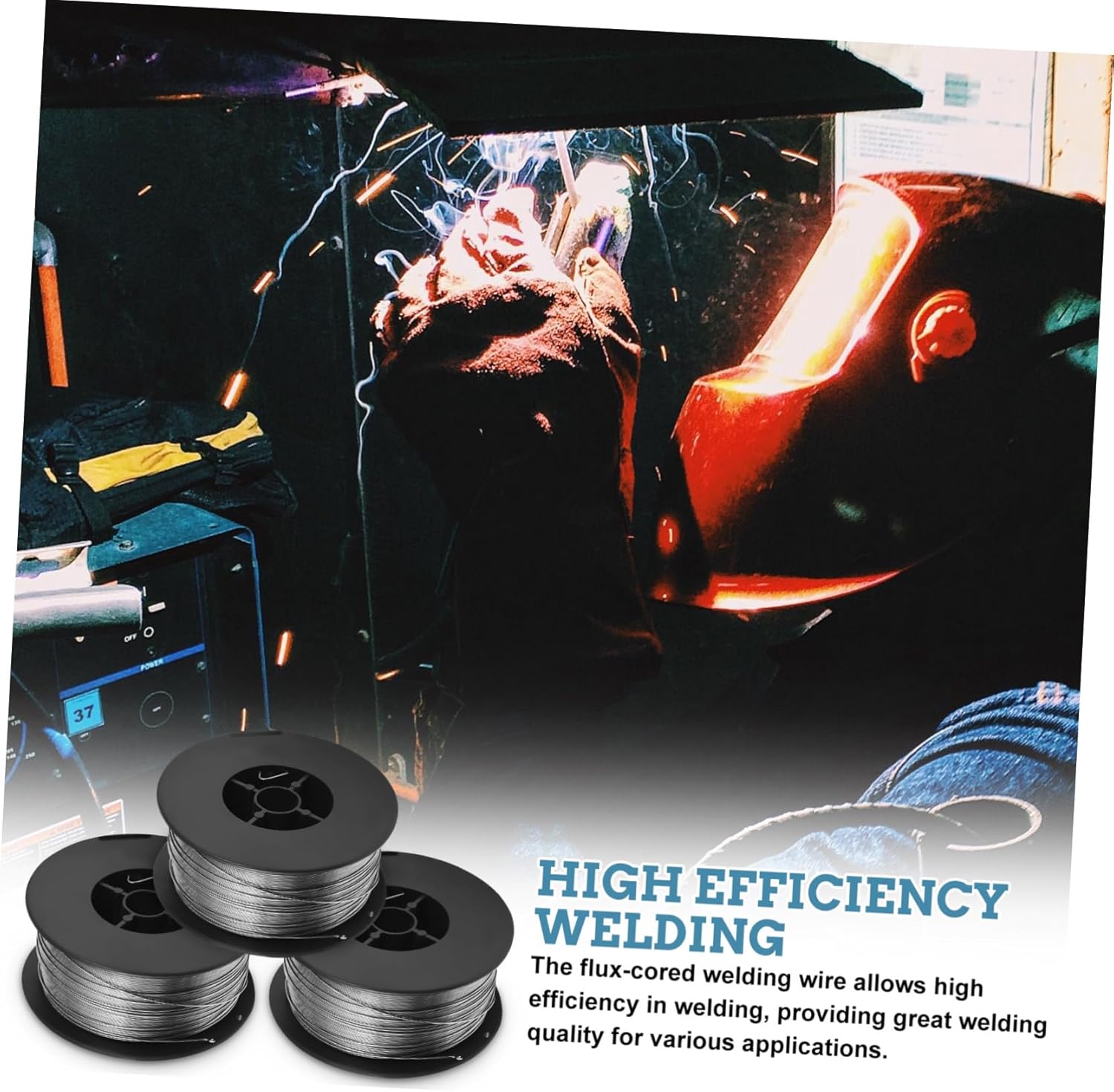 High Efficiency Flux Cored Welding Wire 3kg Steel Wire Spool Gasless for Diy Projects Home Repairs Versatile Use