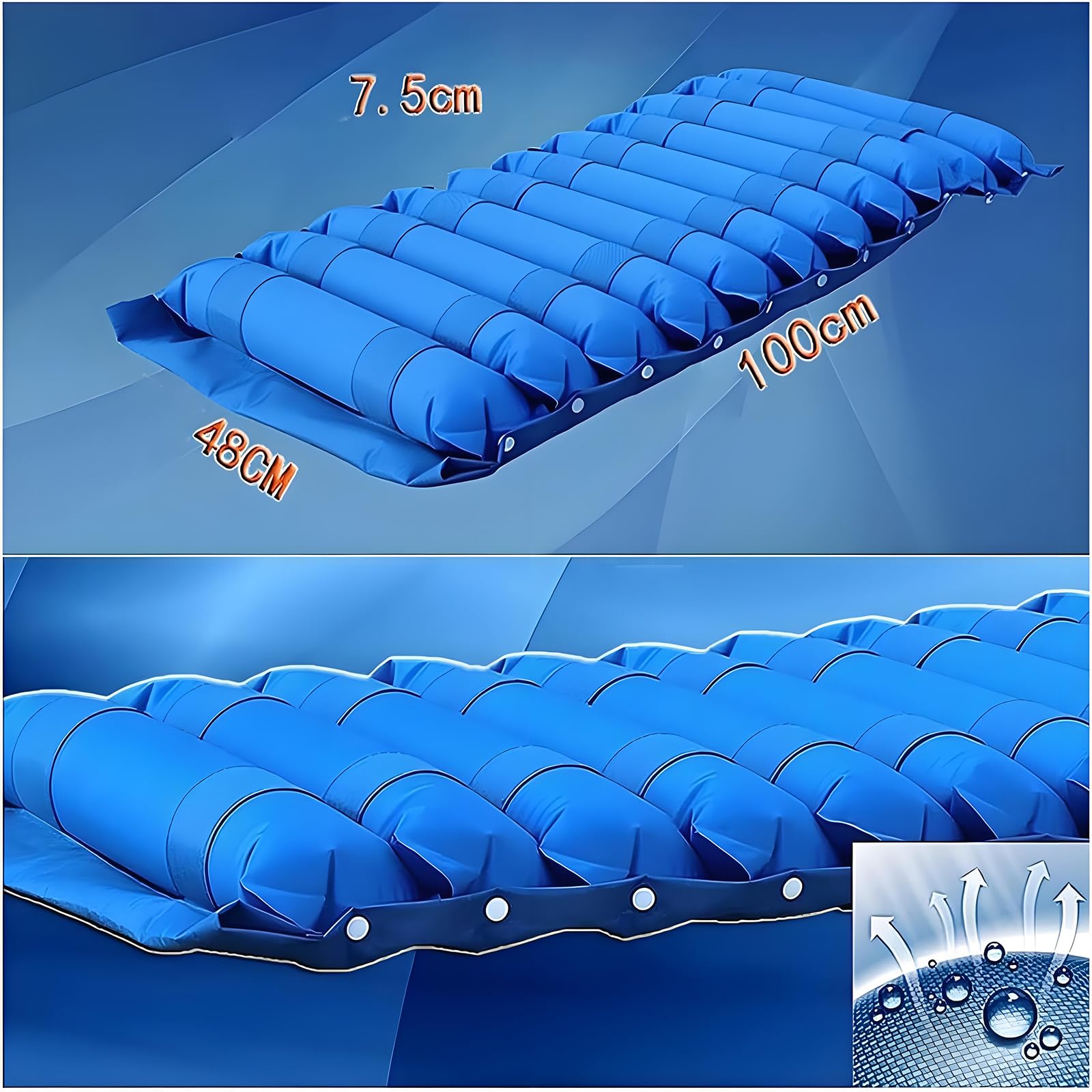 Cojín inflable para silla de ruedas con alivio de presión alternativo, bomba de aire silenciosa e intensidad ajustable para pacientes sedentarios