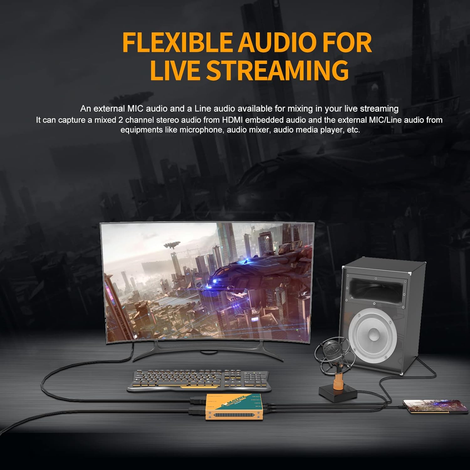 AVMATRIX UC2218-4K Game Capture Card, 4K60 Pass-Through, Plug and Play 1080p60 Uncompressed Capture for Streaming in OBS, Vmix, Ultra-Low Latency on PS5, PS4/Pro, Xbox Series X/S, Xbox One X/S