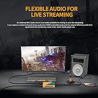 Vista 4 de AVMATRIX Tarjeta de captura de juegos UC2218-4K, paso 4K60, captura sin comprimir Plug and Play 1080p60 para transmisión en OBS, Vmix, latencia