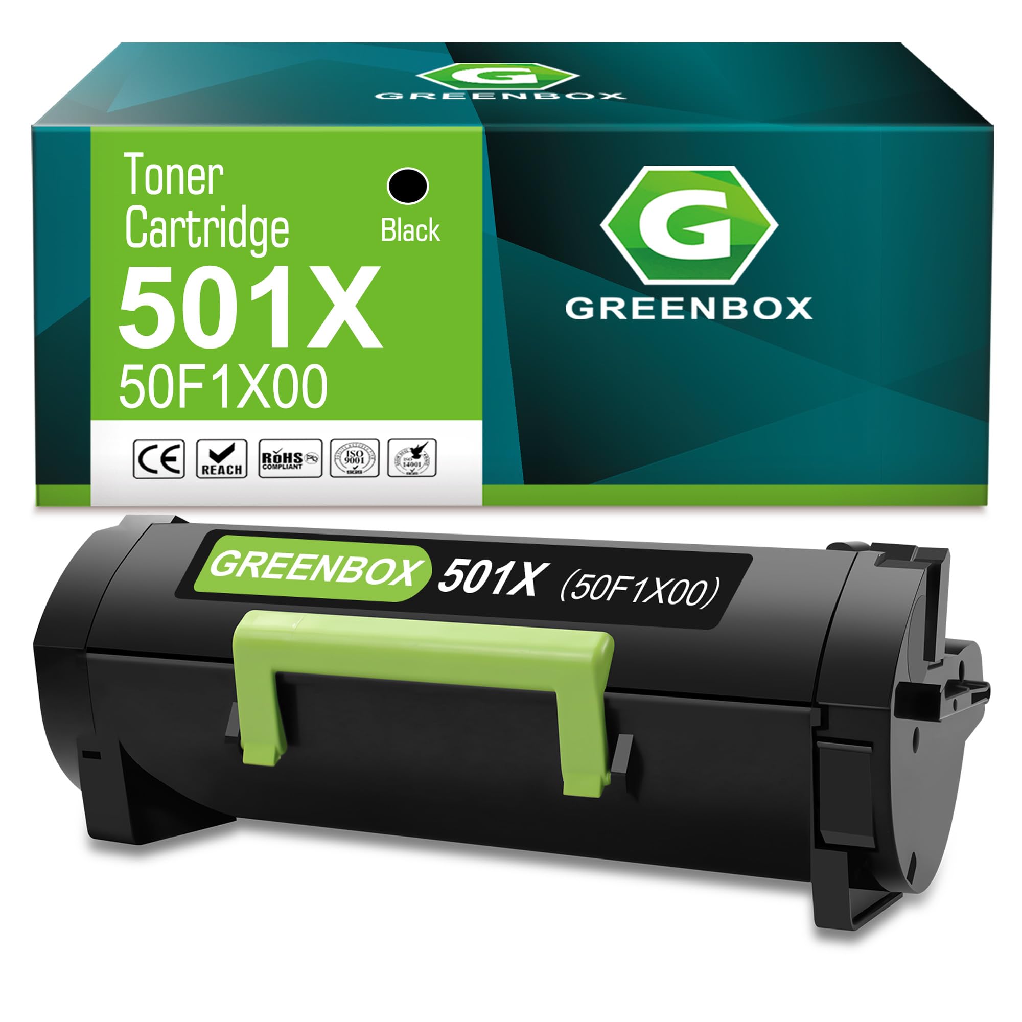 GREENBOX Remanufactured 501X Extra High Yield 10,000 Pages Toner Cartridge Replacement for Lexmark 501X 50F1X00 Use for MS410, MS510, MS610 Series