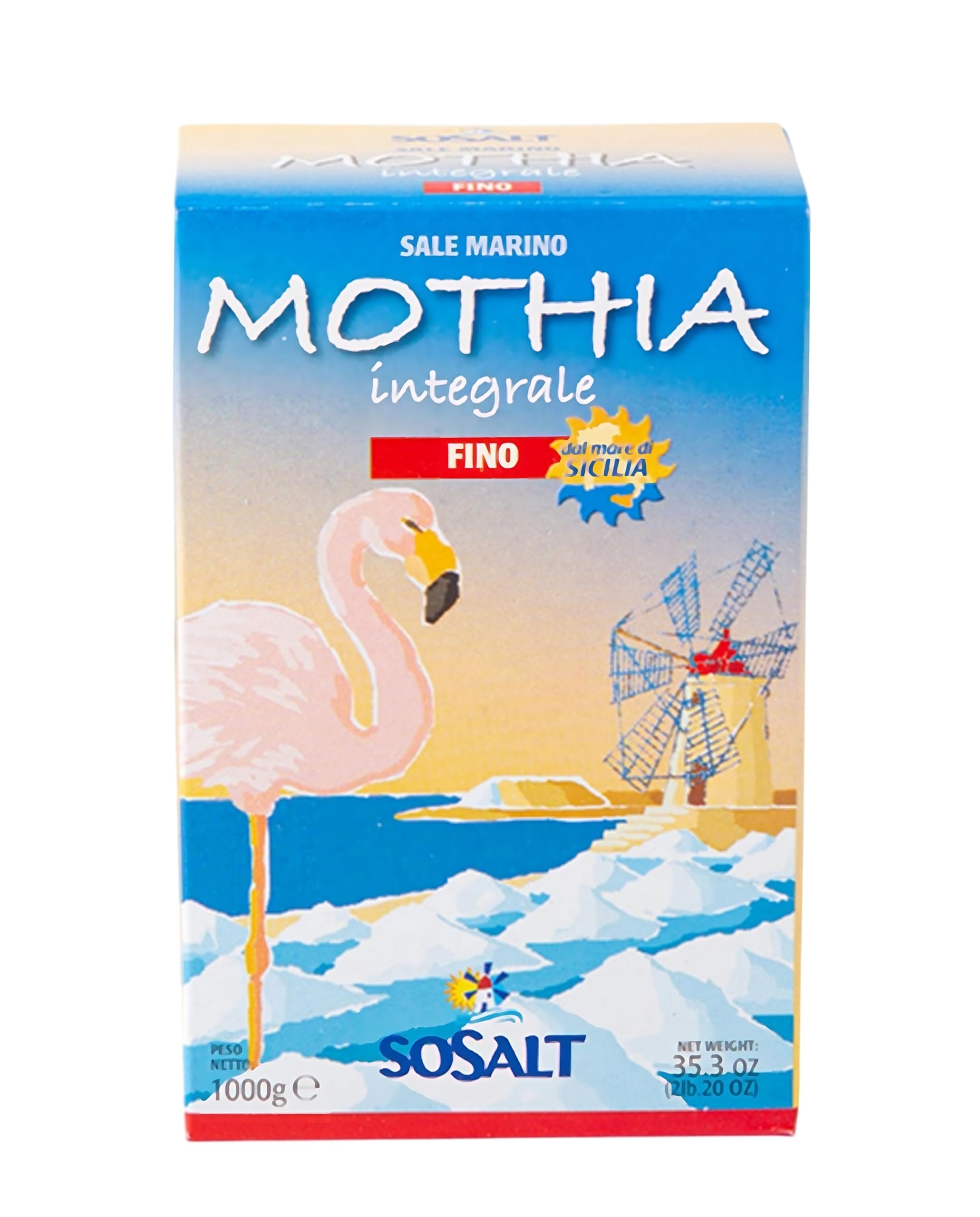 Sicilia Bedda - SALE MARINO DI TRAPANI INTEGRALE - SOSALT - 12 KG (12 Confezioni da 1 KG, MOTHIA INTEGRALE FINO)