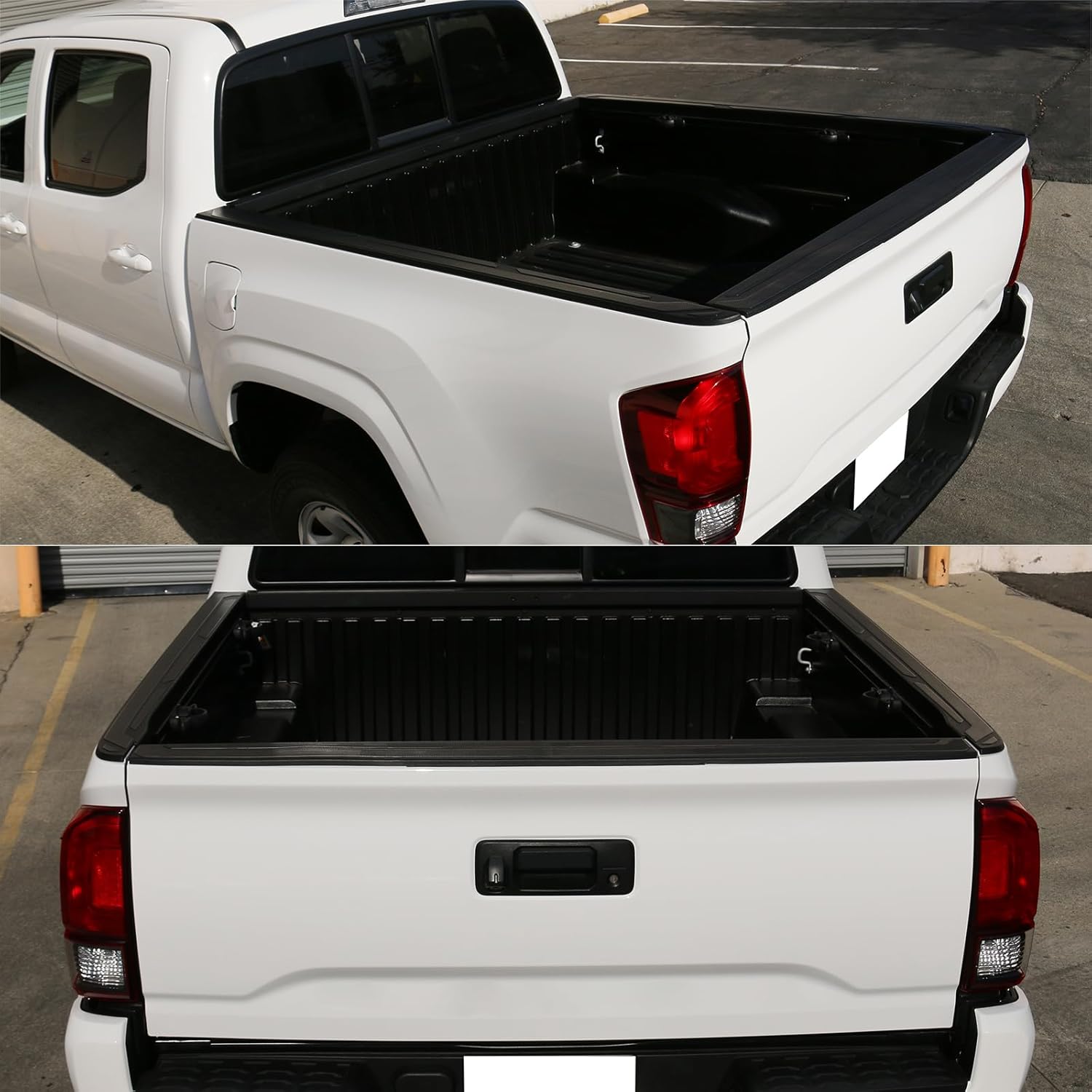 FREEMOTOR802 Tailgate Top Protector, Compatible with 2016-2023 Toyota Tacoma, PP Pickup Truck Tailgate Molding Upper Spoiler Cap Cover Guard Replacement (Matte Black)