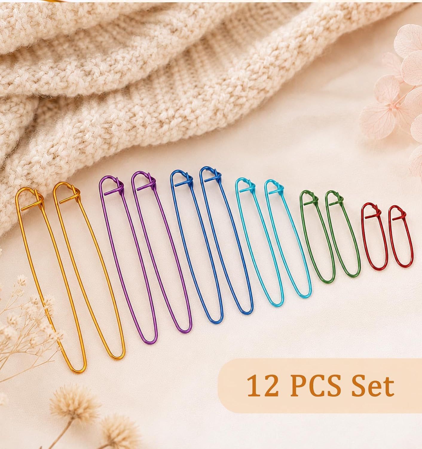 12 Pcs Stitch Holders for Knitting, Stitch Holders for Sweaters Gloves