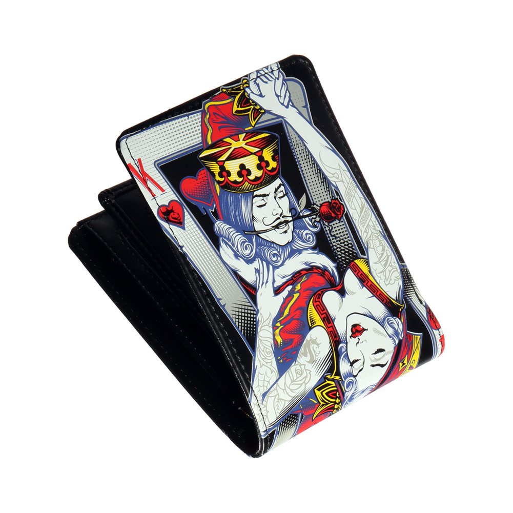 OGABELMen's Dance Cards Bi Fold Wallet, Black, One size