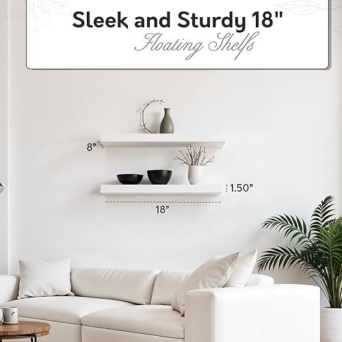 Miniatura 7 de InPlace 9603003E - 2 unidades de 18 pulgadas de ancho x 8 pulgadas de profundidad x 1.50 pulgadas de alto, color blanco