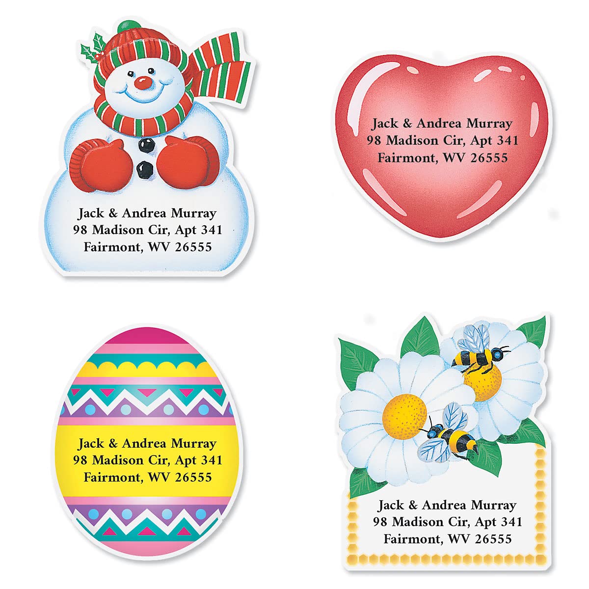 Holidays Year Round Personalized Return Address Labels – 12 Designs, Set of 144, Die Cut, Self-Adhesive, Flat-Sheet Labels, Perfect for Holidays, by ...