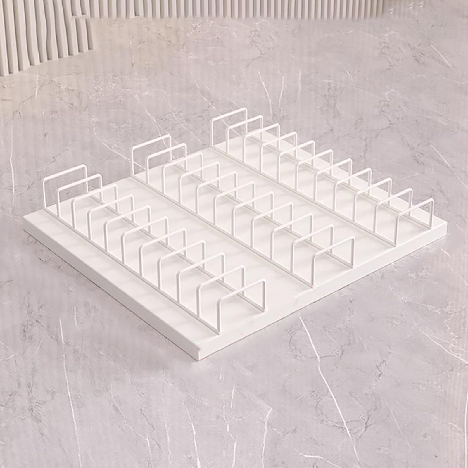 Elitix Desktop Waterfall Tile Retail Display Stand, Warehouses Plate Organizer Rack All-in-one, Metal Porcelain Tile Storage Rack, Stores Floor Tile Shelf(White,Large) — image 1