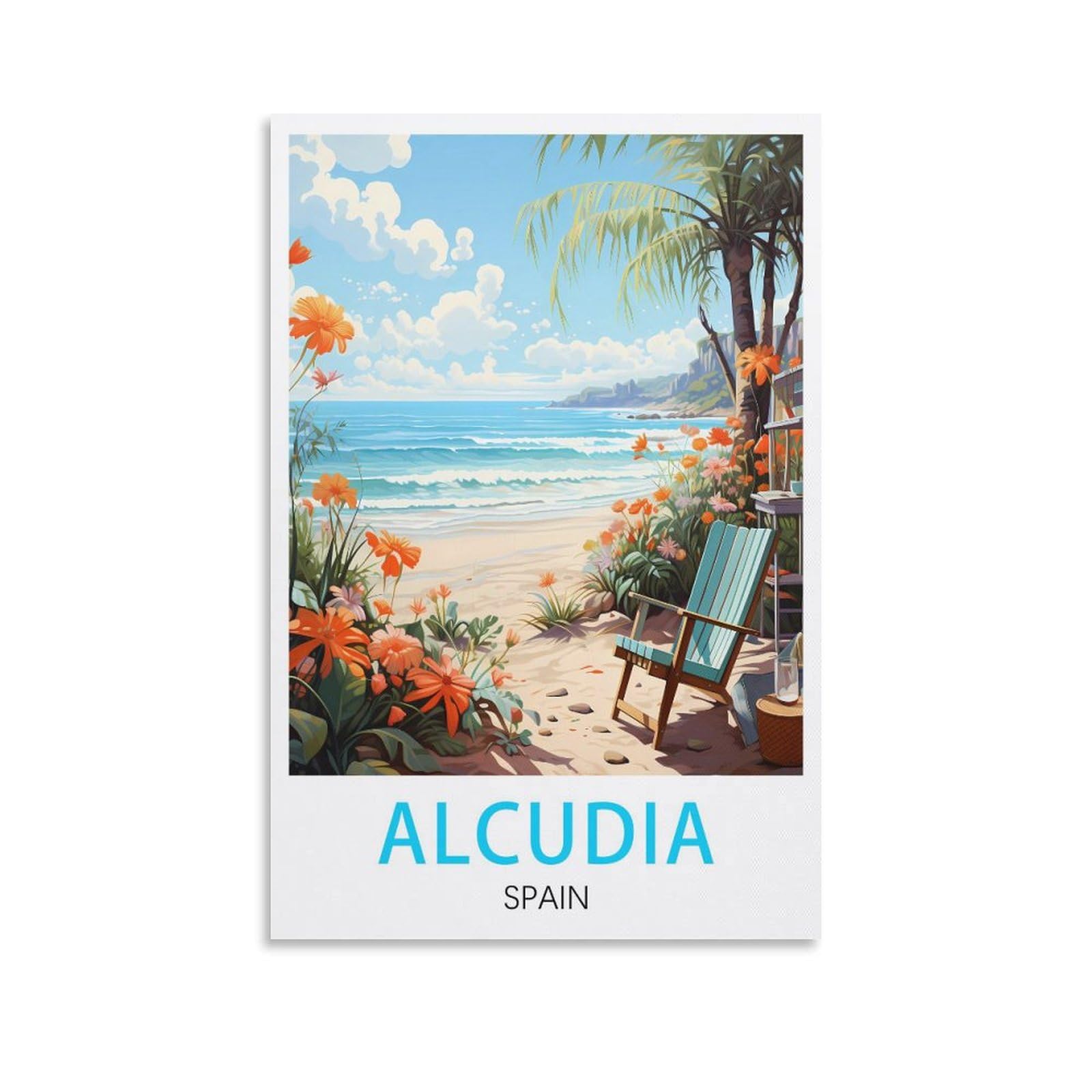 Metal Bar Signs Vintage Alcudia Spain Travel Tin Signs Metal Poster Wall Decor Office Cafe Bathroom Badroom 30x30cm