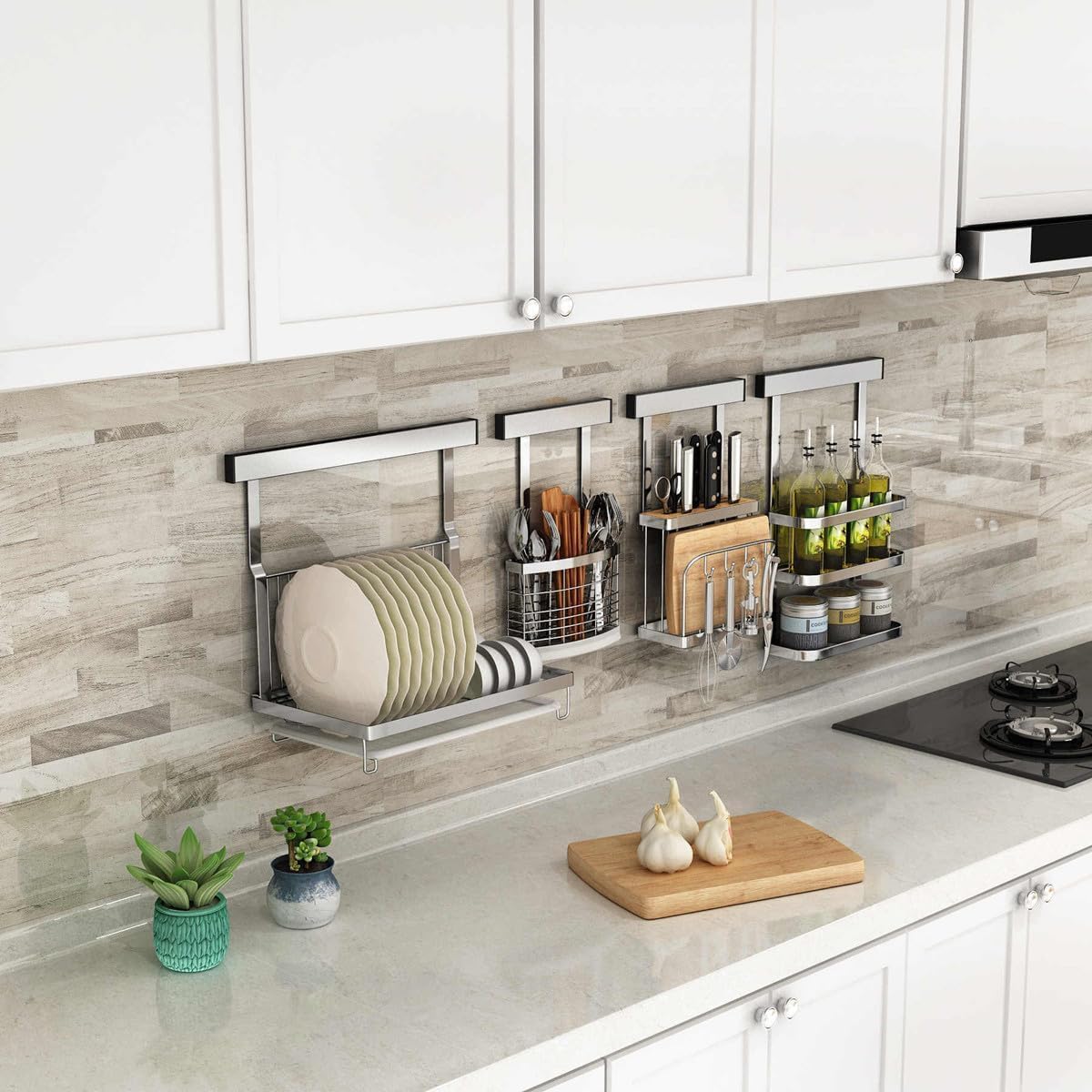 TentHome Escurreplatos Acero Inoxidable Plegable Pared Pequeño, Seca Escurridor de Platos con Bandeja, Escurre Platos y Vasos de Cocina Multifuncional, Secaplatos Soporte para Utensilios de Cocina