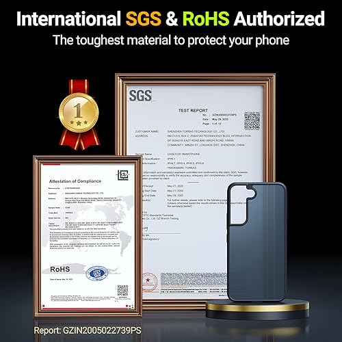 Miniatura 3 de TORRAS Funda para Galaxy S22 Plus a prueba de golpes, grado militar, translúcido mate, protección delgada, 5G Guardian, negro