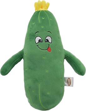 BABOLI Adorable Pickle Stuffed Animal Cucumber Plush Plant with Smile Face and Yellow Corolla Pretty Cute Plushie Toy Gift for Any Pickle Lover 12 Inches Naughty-L