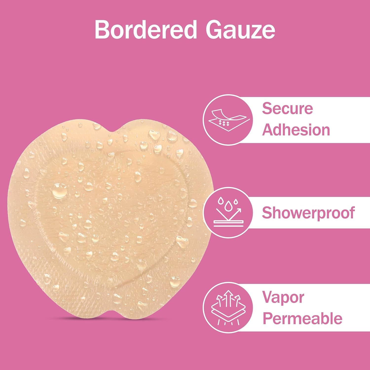 Sacrum Silicone Foam Dressing with Border - 5 9x9 Sacral Silicone Foam Dressings for Wound Care & Dressings - Absorbent and Good for Sensitive Skin