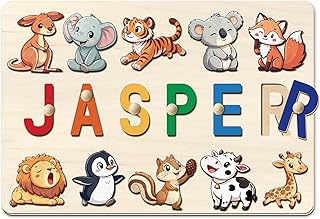 Comprar Puzzle Personalizado Bebe, Rompecabezas con Nombre De Madera Personalizado (1 A 3 Años), Regalos para NiñOs De 1 Año