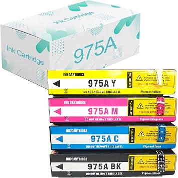 Compatible for HP 975 A Ink Cartridges Replacement for HP 975 975A with PageWide 352dw 377dw Dn 452dw 452dn 477dn 477dw P55250dw P57750dw Printer Combo Pack