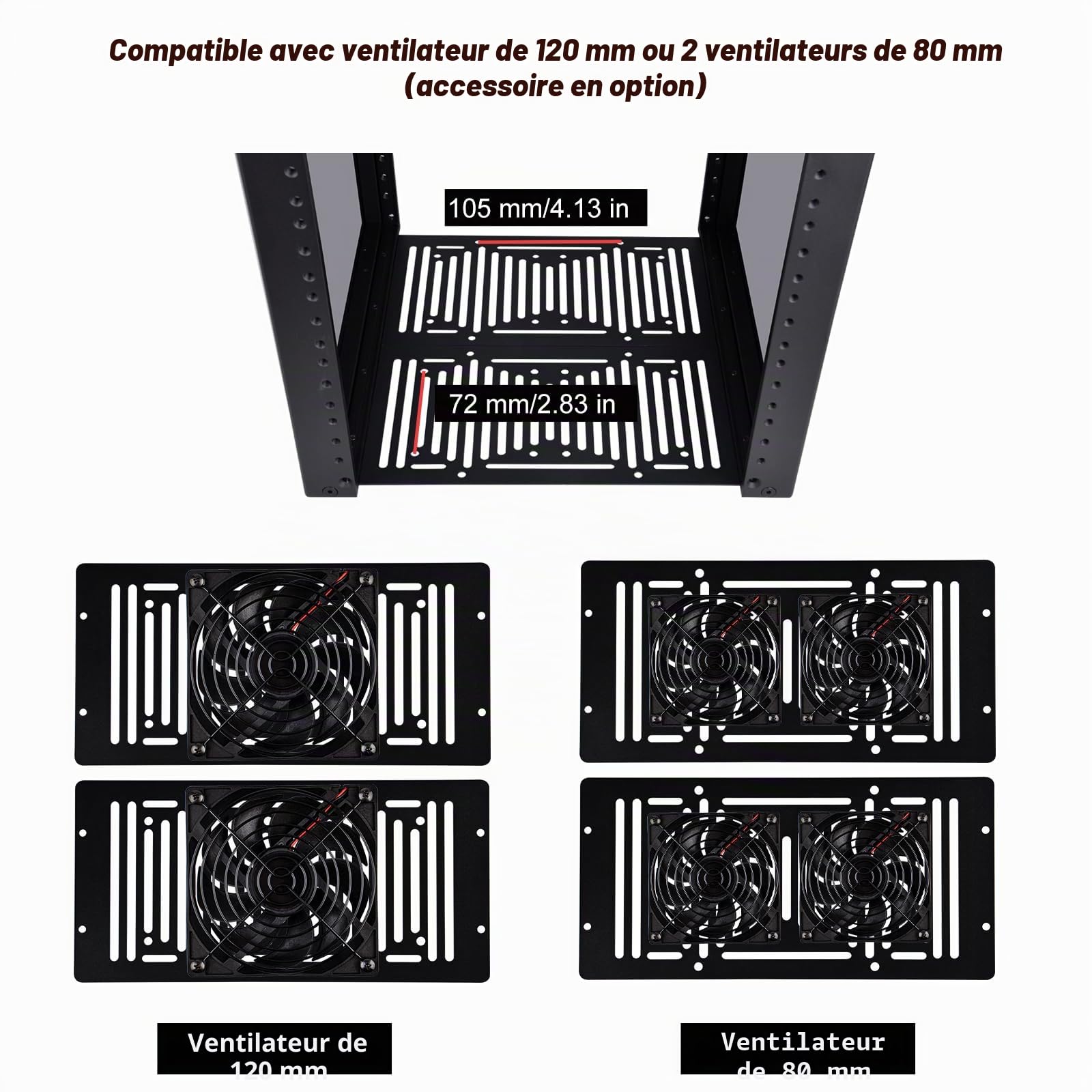 GeeekPi Rack de serveur 4U, rack réseau de 25,4 cm pour serveurs, réseau, équipement A/V, DeskPi RackMate T0 Plus Rack Mount, 260 mm de profondeur (noir, 26 cm de profondeur)