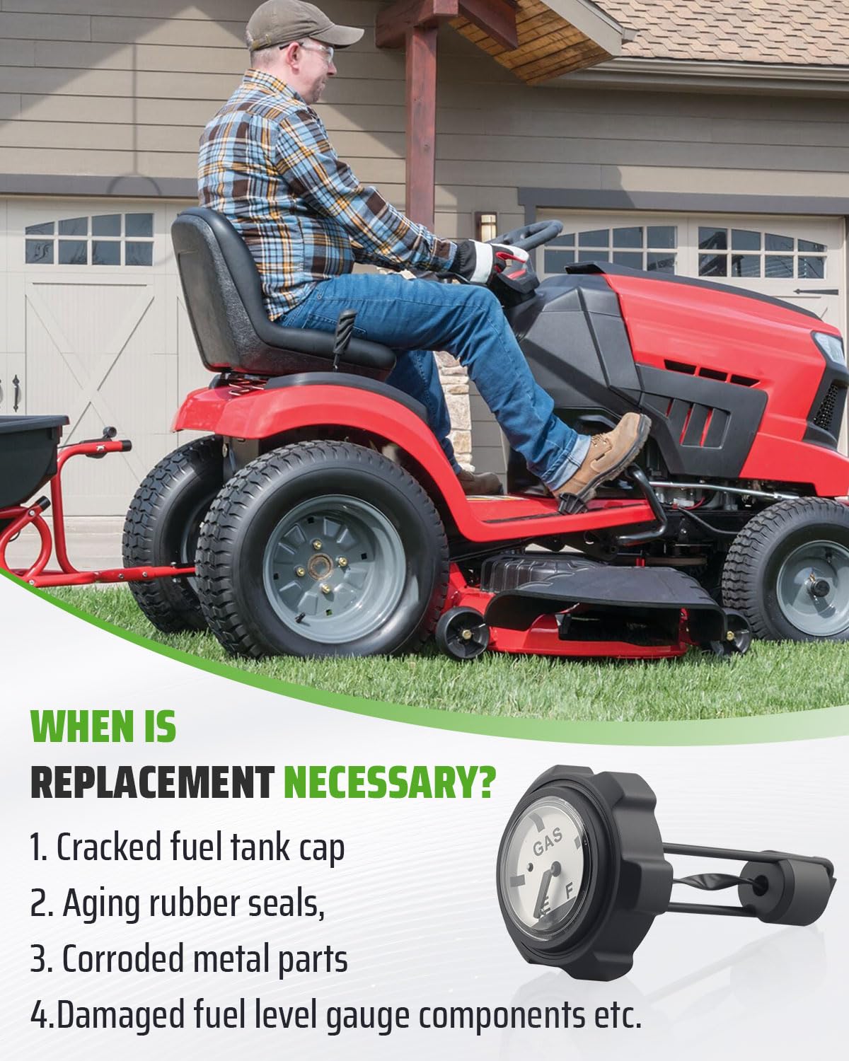 Amazon.com: Gas Cap with Gauge Fit for Craftsman Husqvarna Mower