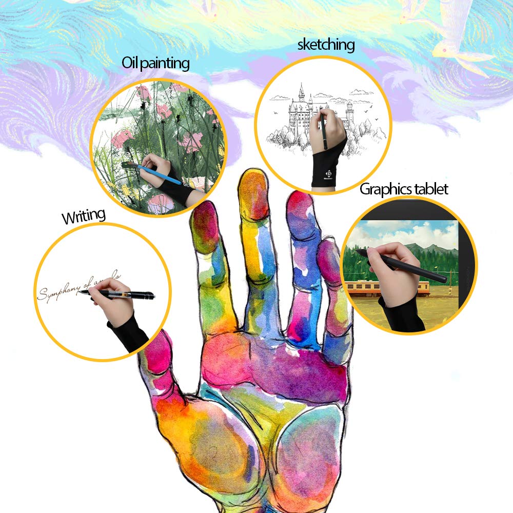 Parblo PR-01 Twee-Vinger Handschoen voor Grafische Tekening