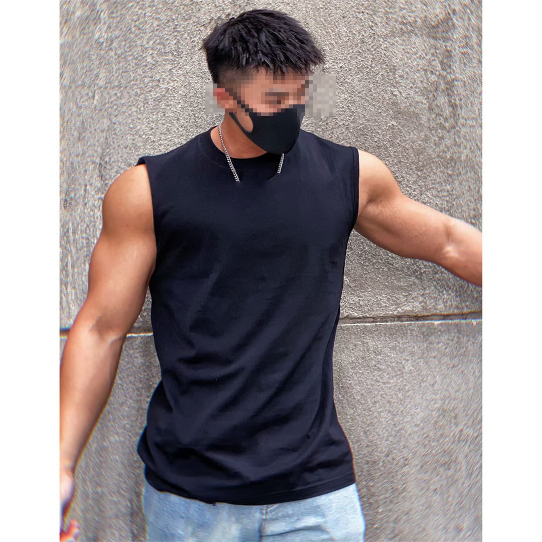 Herren Robuste Unterhemd Weste Herren Weste Tank Tops, Schwarz , 3XL