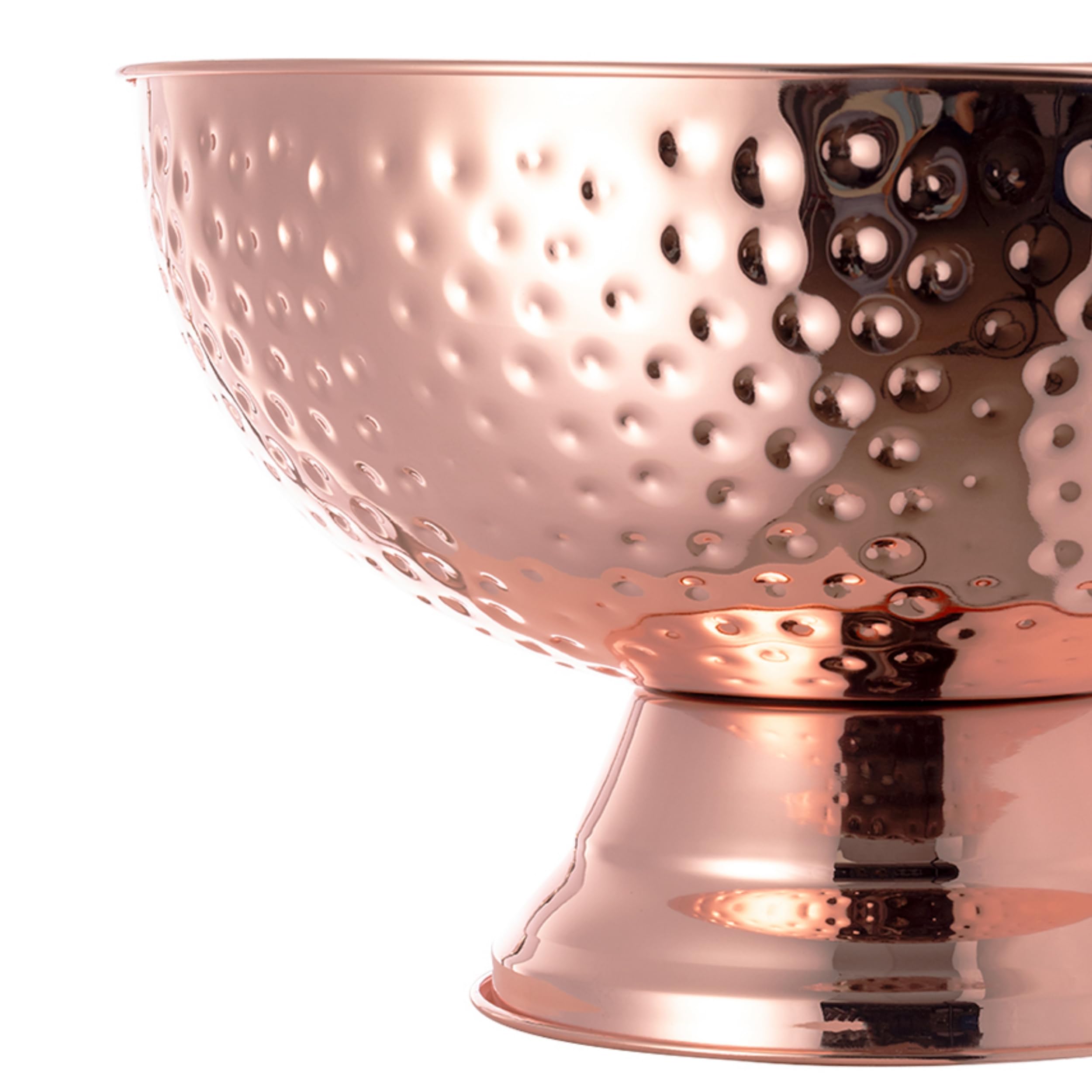 Enfriador de champán grande de acero inoxidable con revestimiento de cobre galvanizado, 8,5 litros, volumen 35 cm de diámetro