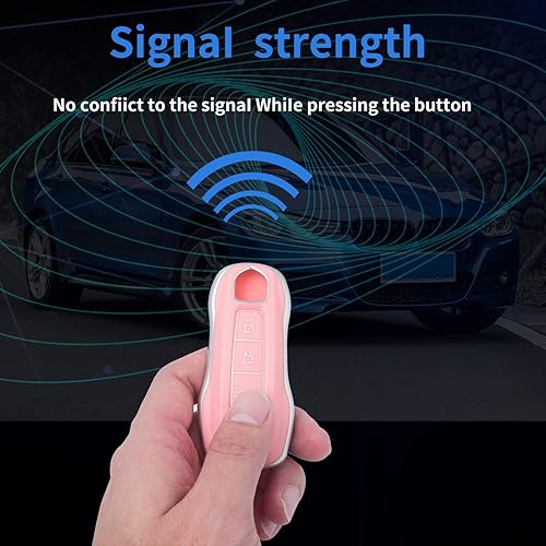 Miniatura 4 de Funda para llavero Porsche, compatible con Porsche 911 Cayenne Panamera Macan (A rosa)