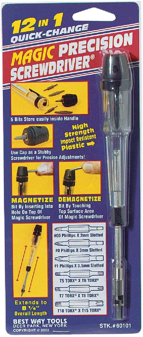 Best Way Tools 60101 12 In 1 Magic Precision Screwdriver Phillips, Slotted, Torx 2 Mm Carded