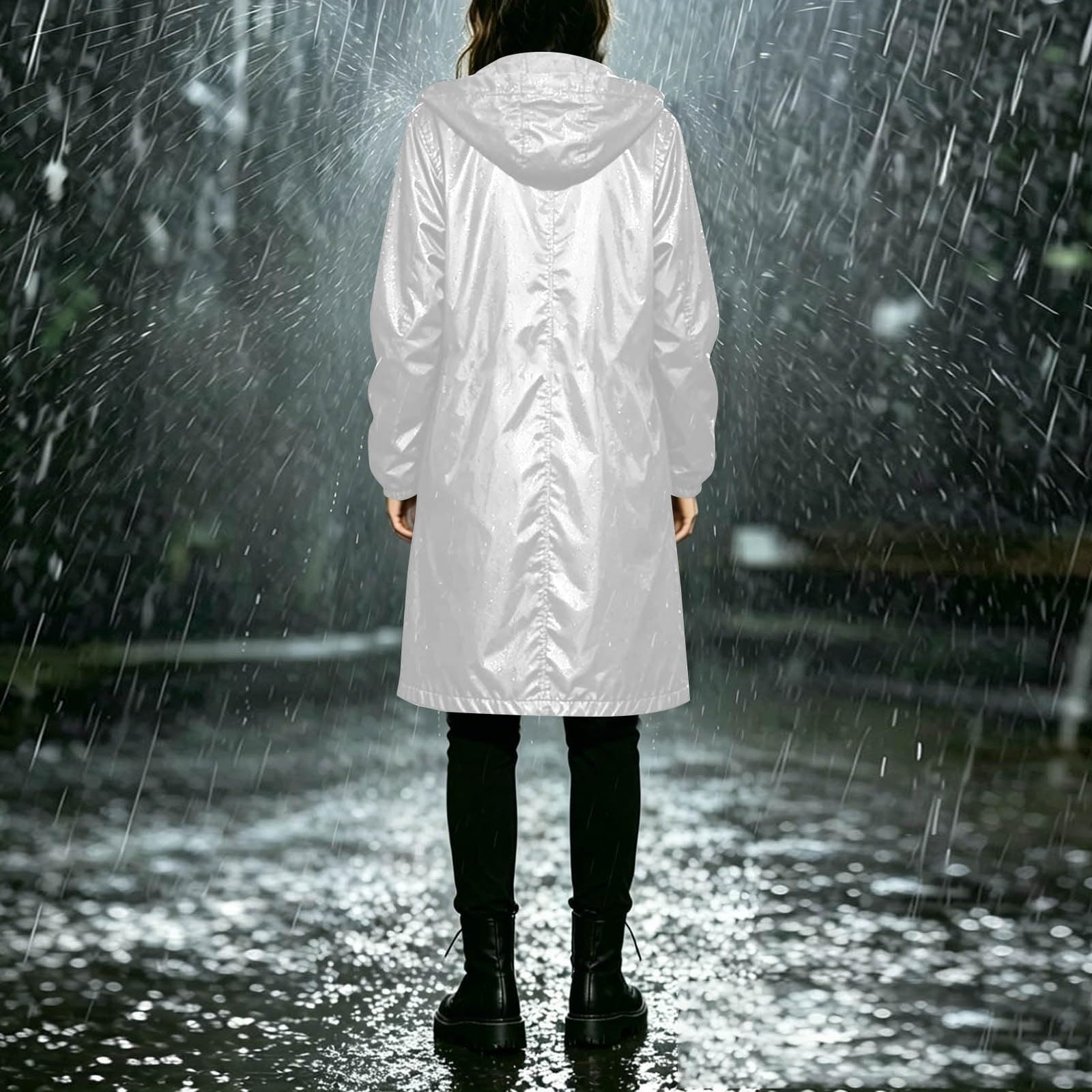 Chubasquero ligero para mujer, resistente al agua, transpirable, chaqueta de entretiempo con capucha, chaqueta con capucha, chaqueta con capucha, chaqueta cortavientos, trekking, chaqueta deportiva
