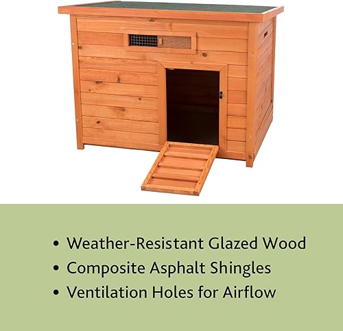 Miniatura 5 de TRIXIE Natura Duck Coop - Casa de madera para patos itinerantes gratis - Caja de pollo adecuada para codornices y otras aves de corral - en marrón