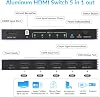 Divisor HDMI 4K 240Hz Conmutador HDMI 5 entradas 1 salida - divisor HDMI 8K@60Hz con control remoto, caja selectora de 5 puertos, soporta 3D HDR10+ CEC HDR HDCP2.3, para PS5/4 Xbox DVD Nintendo PC Apple TV Fire Stick 3