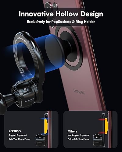 Miniatura 5 de ZEEHOO Compatible con soporte MagSafe para automóvil, soporte magnético para teléfono para automóvil 12 imanes más fuertes, soporte magnético de