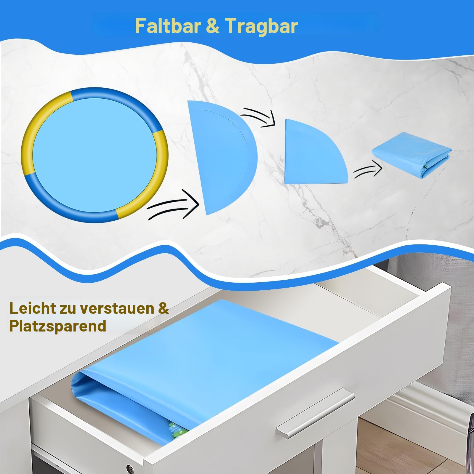 CACSPS 190,5 cm rutschfestes Spritzpad für Kinder und Hunde, verdickter Sprinkler-Pool, Sommer, Outdoor-Wasserspielzeug, extra großes Hinterhof-Planschbecken für Kinder, Jungen und Mädchen oder
