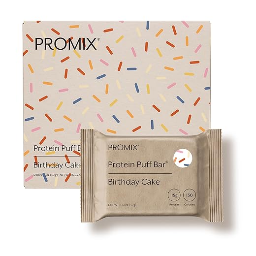 ProMix Nutrition Protein Puff Bars, 12-Pack - Madagascar Vanilla - Marshmallow Crispy Treat - Great Tasting & Healthy On The Go Snack - High Protein & Low Calorie - Non-GMO & Free From Gluten, Soy, & Corn.
