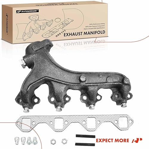 Vista 24 de A-Premium Kit colector de escape del motor del lado derecho [8Cyl 5.8L] con junta, espárragos y tuercas compatible con Ford F-150 88-96, F-250 F-350