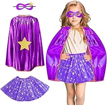 AUYAO Superheld Cape Costume Kids 2/3Pcs Kurzer Doppelseitiges Umhang mit Maske Halloween Kostüm Kinderkostüm Mädchen Junge Faschingskostüme Masquerade Kostüm Karneval Cosplay Superhelden Cape Kinder