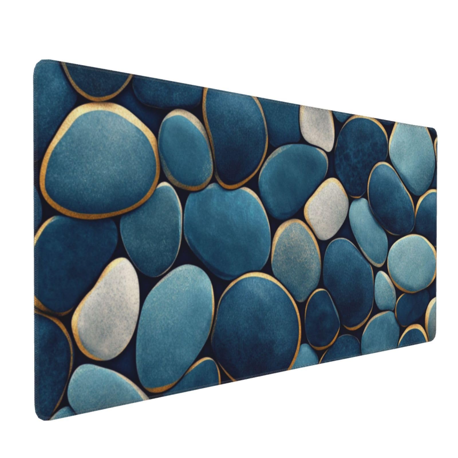 Tapis de Souris XXL 90 x 40 cm, Bleu & Pierre Tapis de Bureau G750