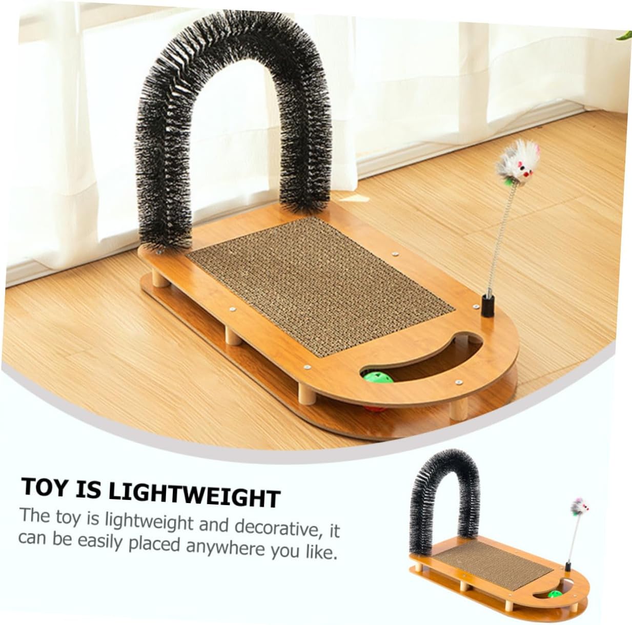PRETYZOOM Wear-Resistant U-Shaped Cat Scratch Pad with Replaceable Scratching Board Multifunctional Self-Entertainment for Indoor Cats