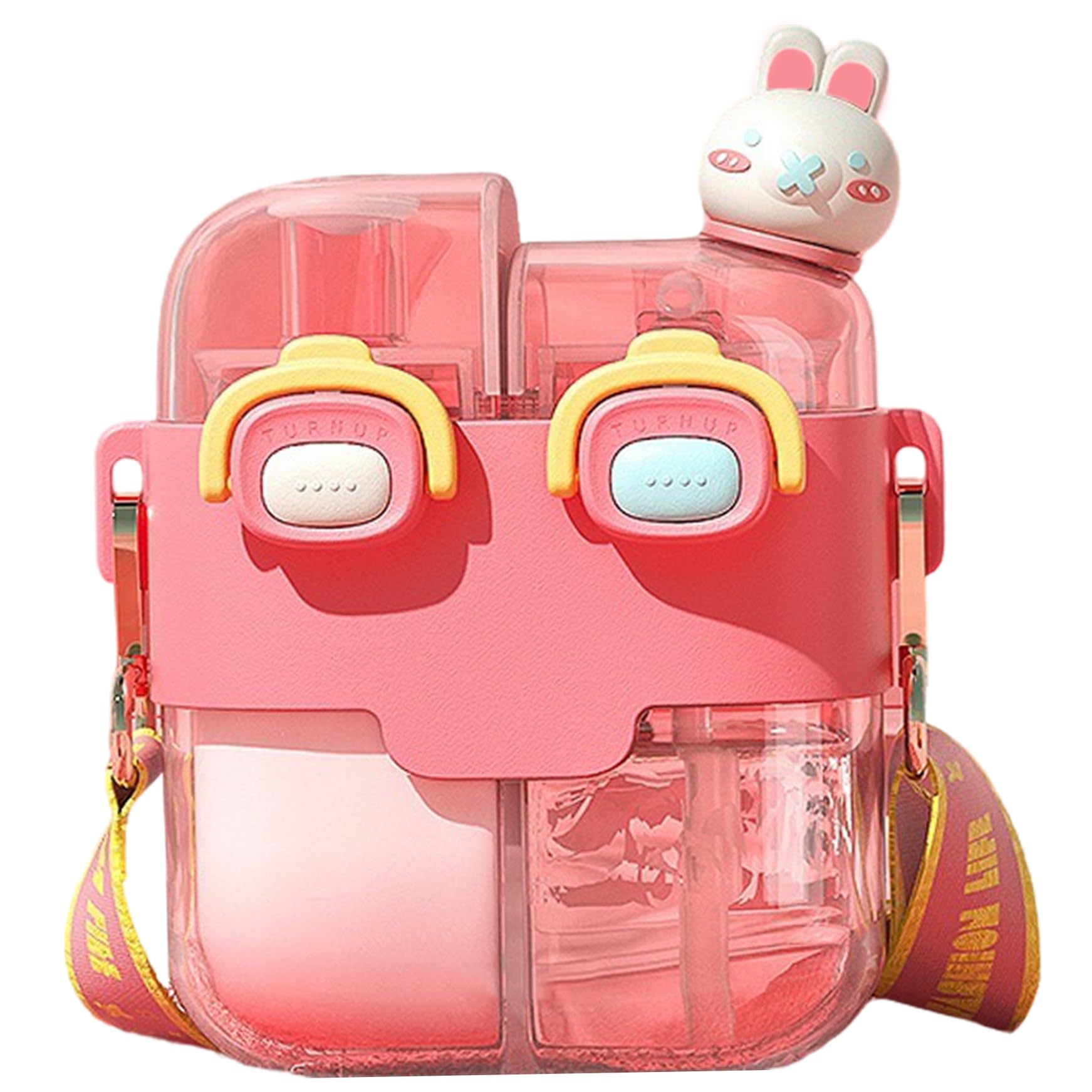 Bouteille d'eau Kawaii rouge à double compartiment, idée cadeau
