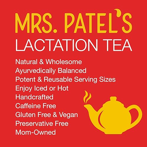 Miniatura 9 de Mrs. Patel's Té de lactancia, mezcla de especias Chai, rico y dulce para madres que amamantan y bombean, bebida helado o caliente, sin cafeína, sin