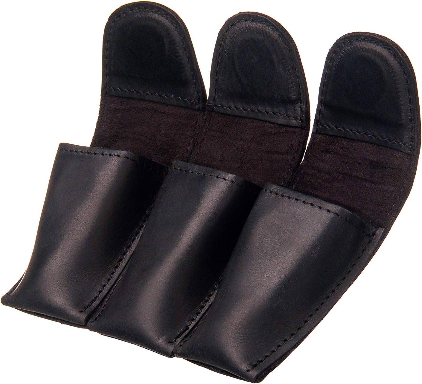 FRENCH HORN MOUTHPIECE POUCH (3 MODELS). CRAZY HORSE LEATHER. (Triple, Black) : Musical Instruments