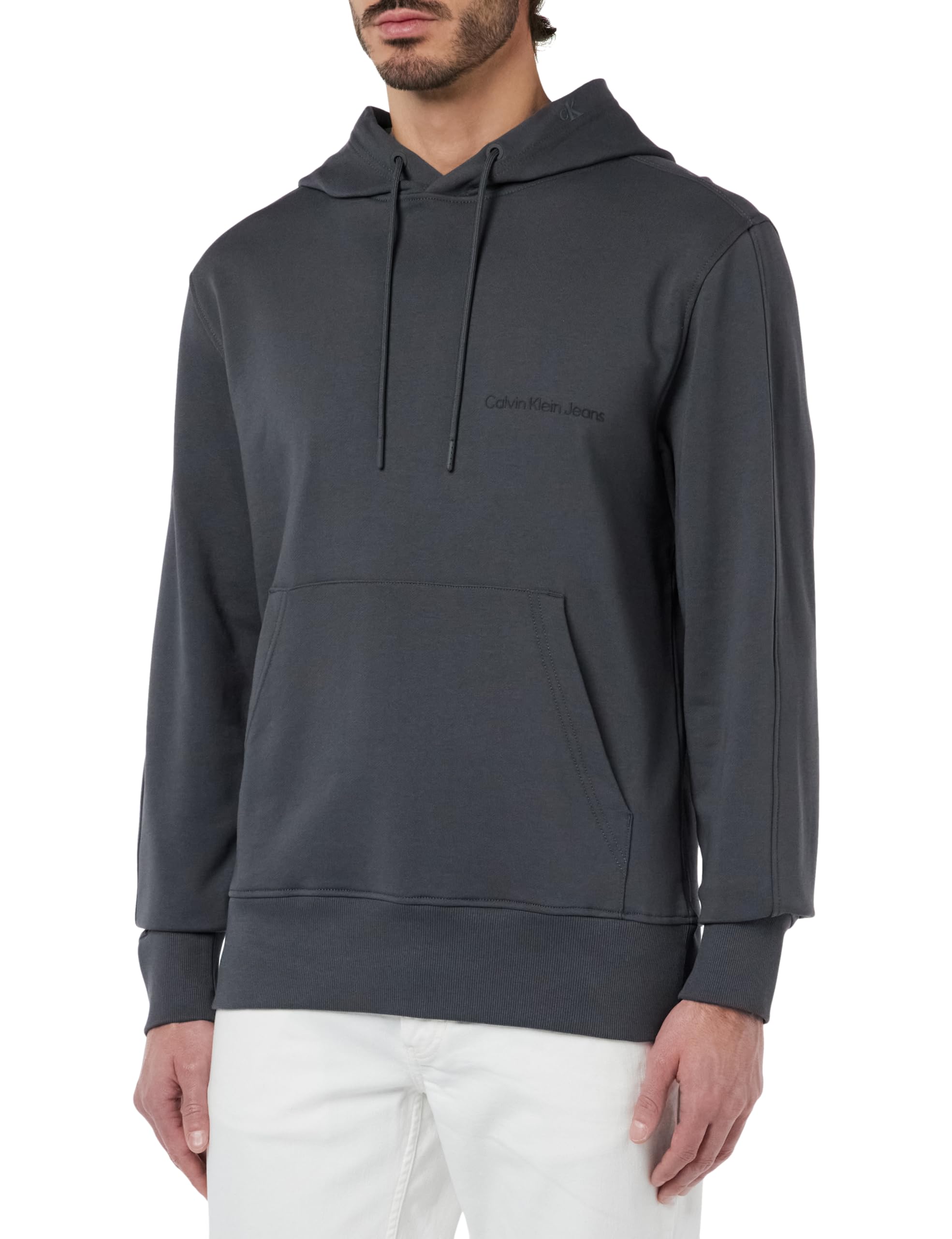 Calvin Klein Jeans Men Institutional Hoodie Hoodies Grey, M
